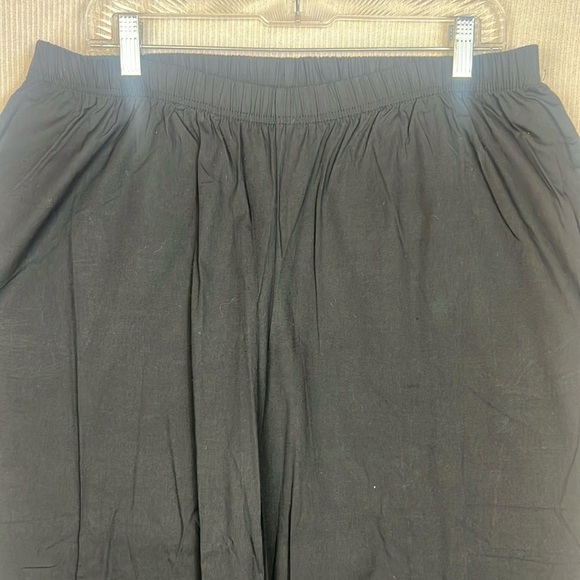 100% Cotton Pull On Elastic Waist Pants Size 16W Embroidered Floral Boho Cottage - Picture 2 of 8